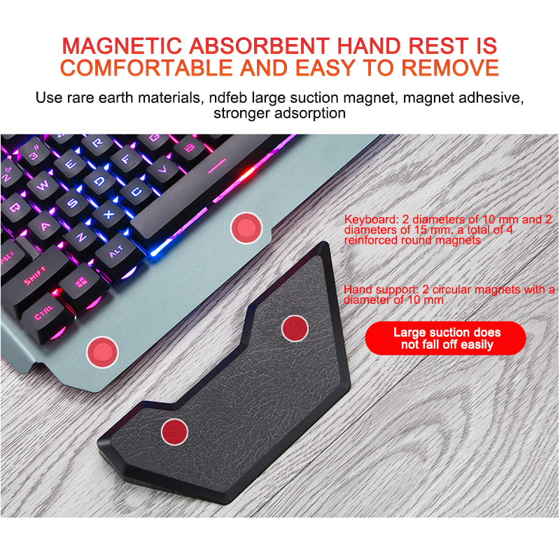 Ergonomicwired Gaming Keyboard with RGB Backlight Phone Holder — view 6