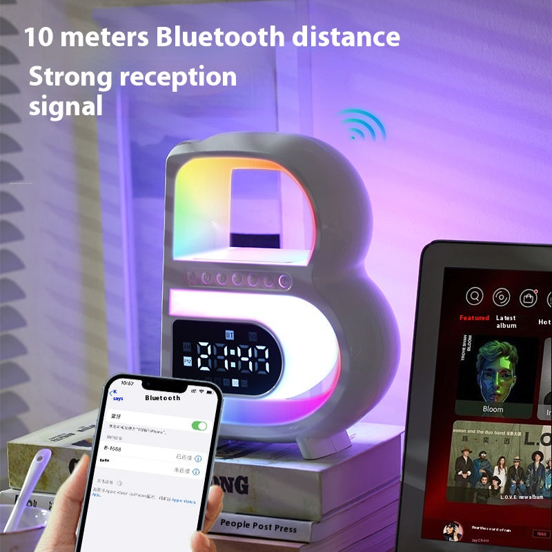 New B-Shaped Blutooth Speaker Multifunctional Smart Music Rhythm Lighting Phone — view 3