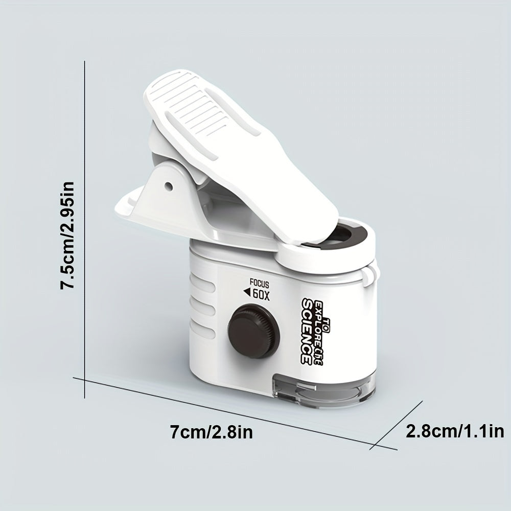 Mini Mobile Phone Microscope, 60x Pocket Handheld Portable LED Lighted — view 6