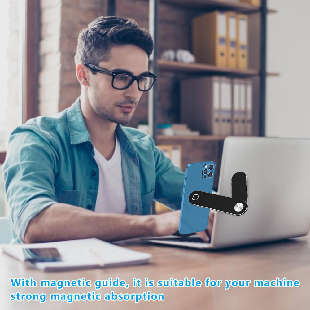 Laptop Phone Holder, Adjustable Side Mount Clip, Magnetic Monitor Computer — view 4