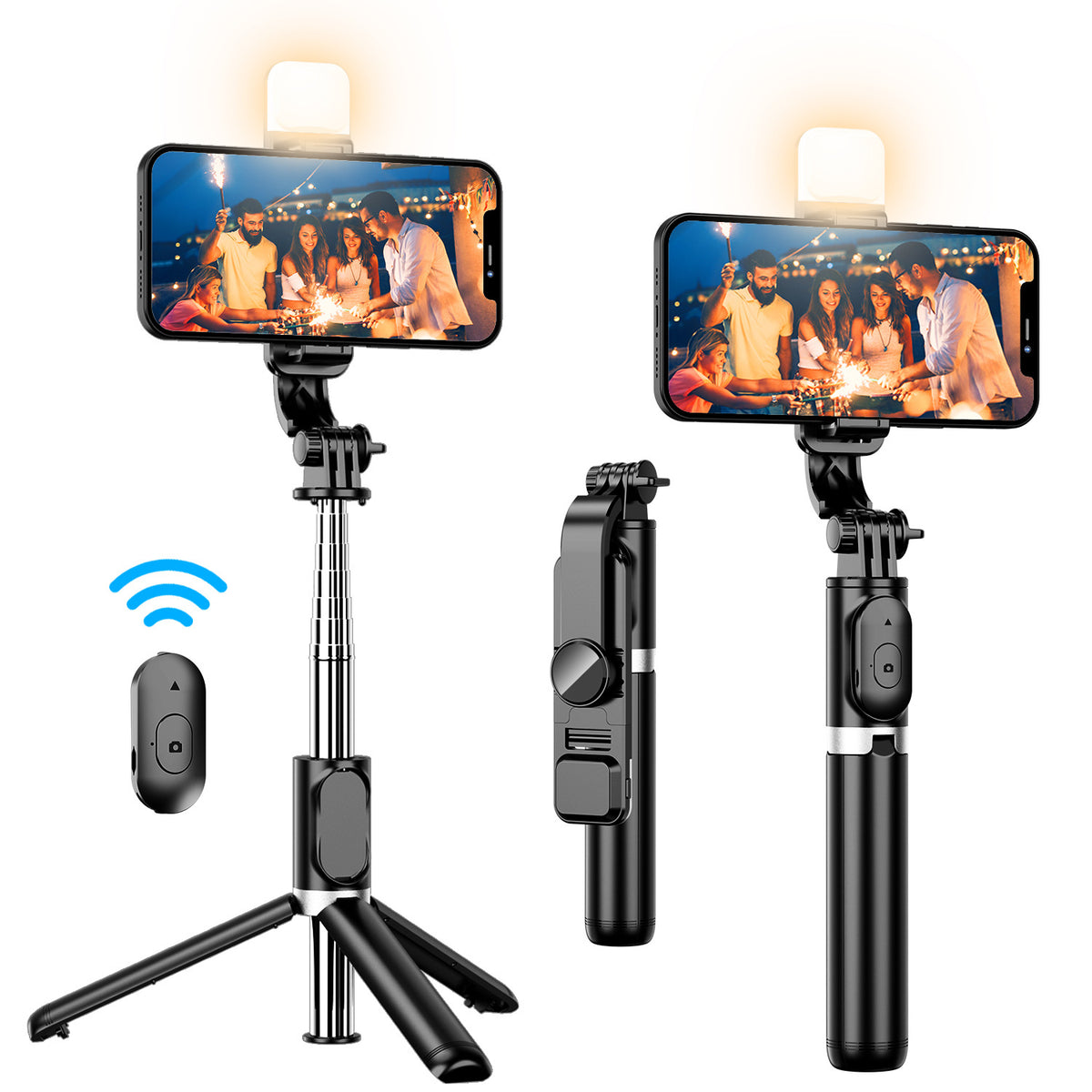 Selfie Stick Tripod Portable and Retractable Bluetooth