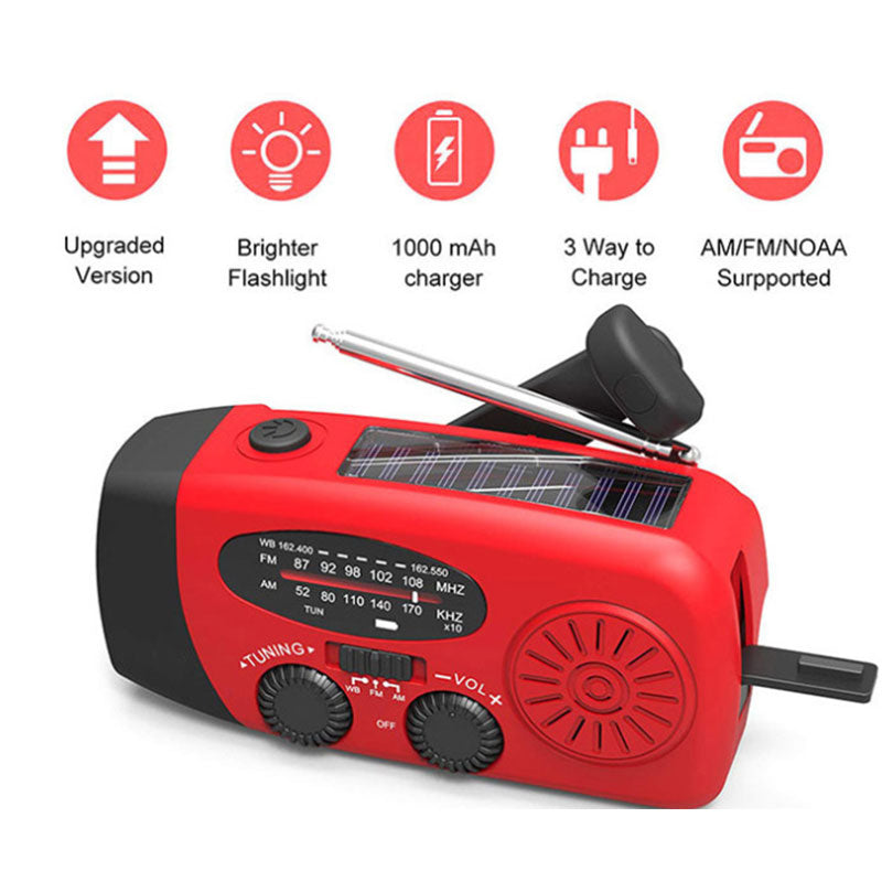 Solar Hand Crank USB Charging Radio Flashlight — view 7