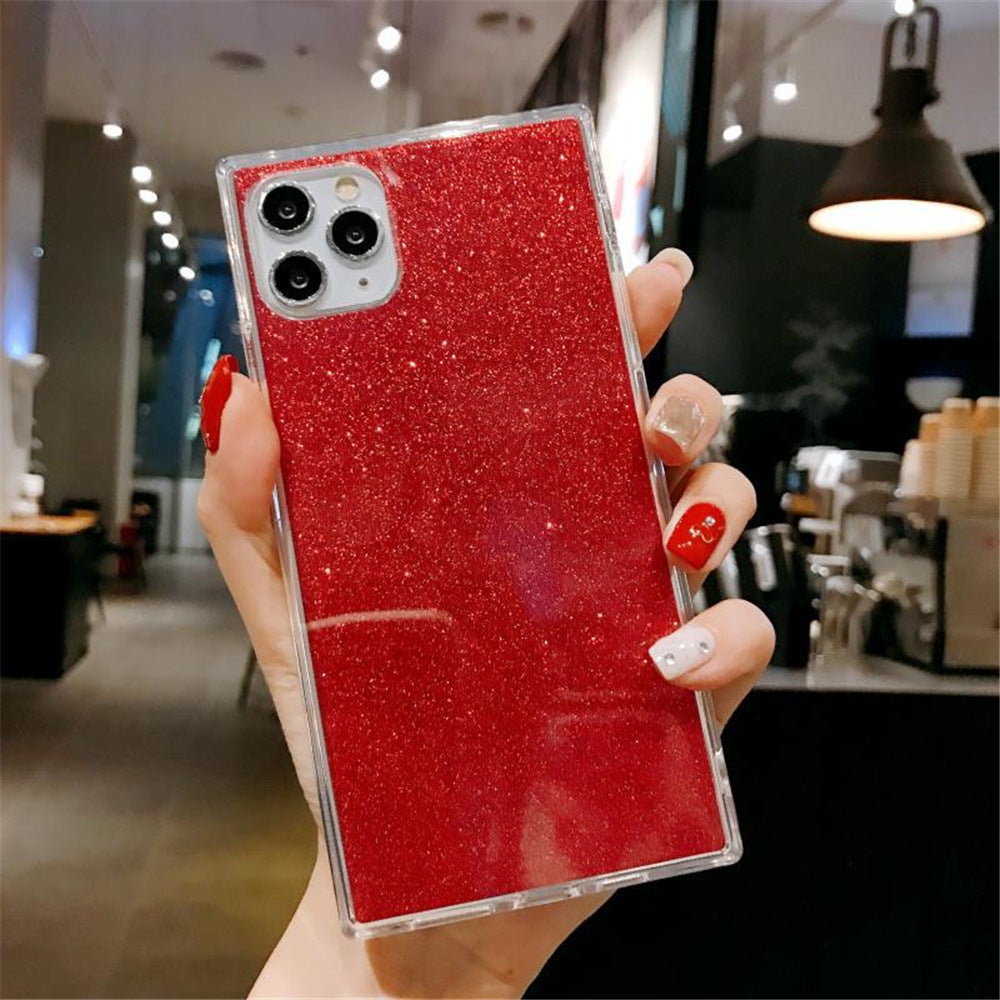 Compatible with , Square Glitter Transparent TPU Soft Shell — view 6