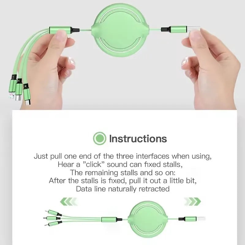 Three-in-one Mobile Phone Data Cable, Free Switching of Interfaces — view 6