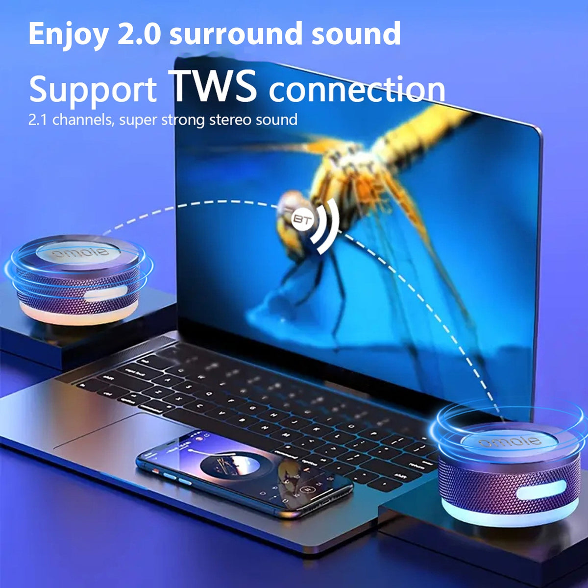 Small Wireless Bone Conduction Speakers Bluetooth Vibration Speaker with Color — view 4