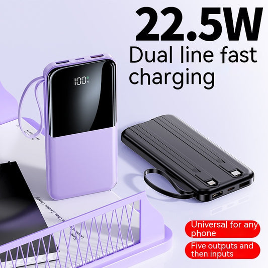 Fast Charge with Cable 20000mAh Large Capacity Ultra-thin Portable Mobile Power