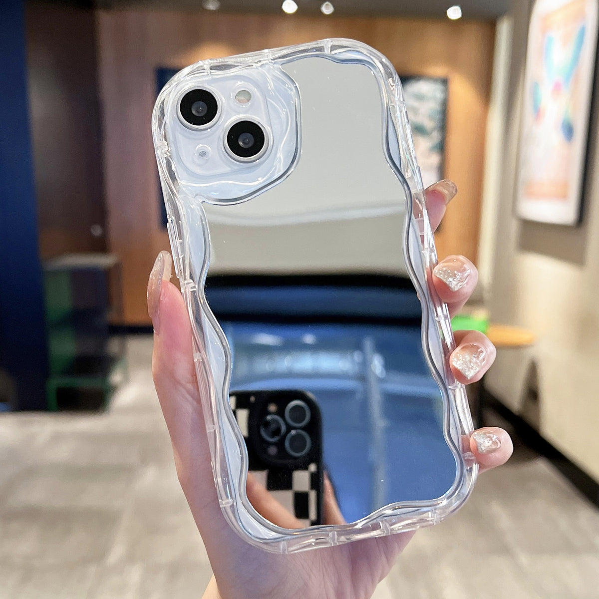 Cream Pattern Mirror Phone Case Drop-resistant Transparent — view 3