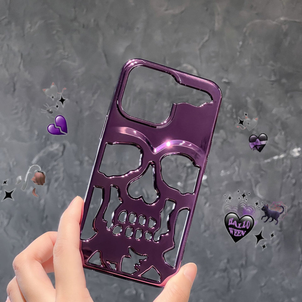 Luxury Plating 3D Skull Phone Case for I-Phone 14 Pro Max 13 12 11 Plus — view 6