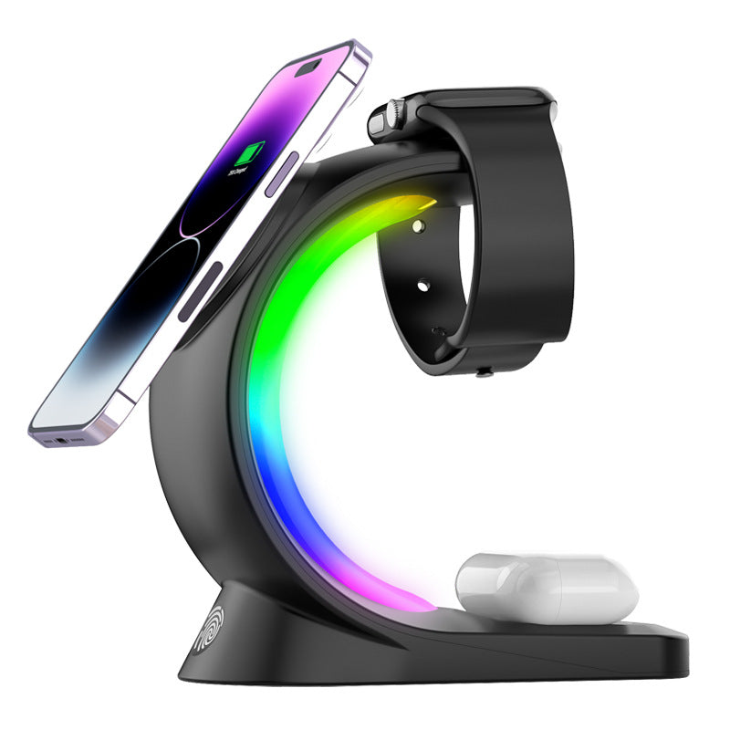 4 in 1 Magnetic Wireless Charger Fast Charging for Smart Phone Atmosphere Light — view 4
