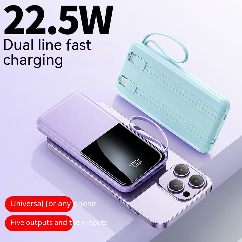 Fast Charge with Cable 20000mAh Large Capacity Ultra-thin Portable Mobile Power — view 2