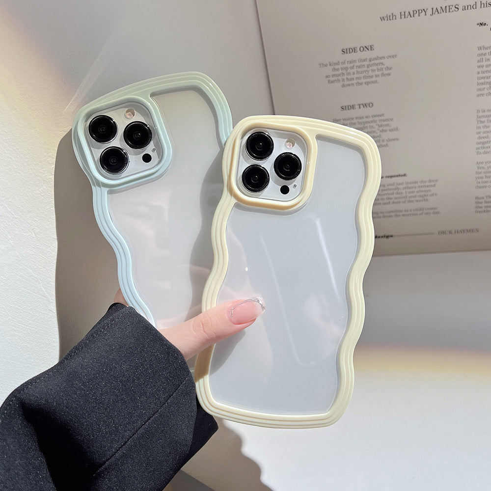 Wave Border Mobile Phone Case Solid Color Simple Candy — view 4