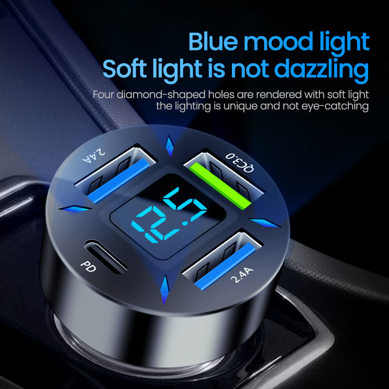 Quick Universal Transfer Plug Multi-function Car Charger USB4 Port — view 3