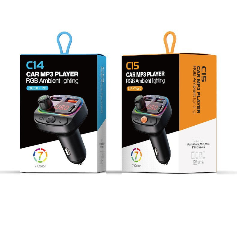 Colorful Mp3 Bluetooth Hands-free Fast Car Charger — view 3