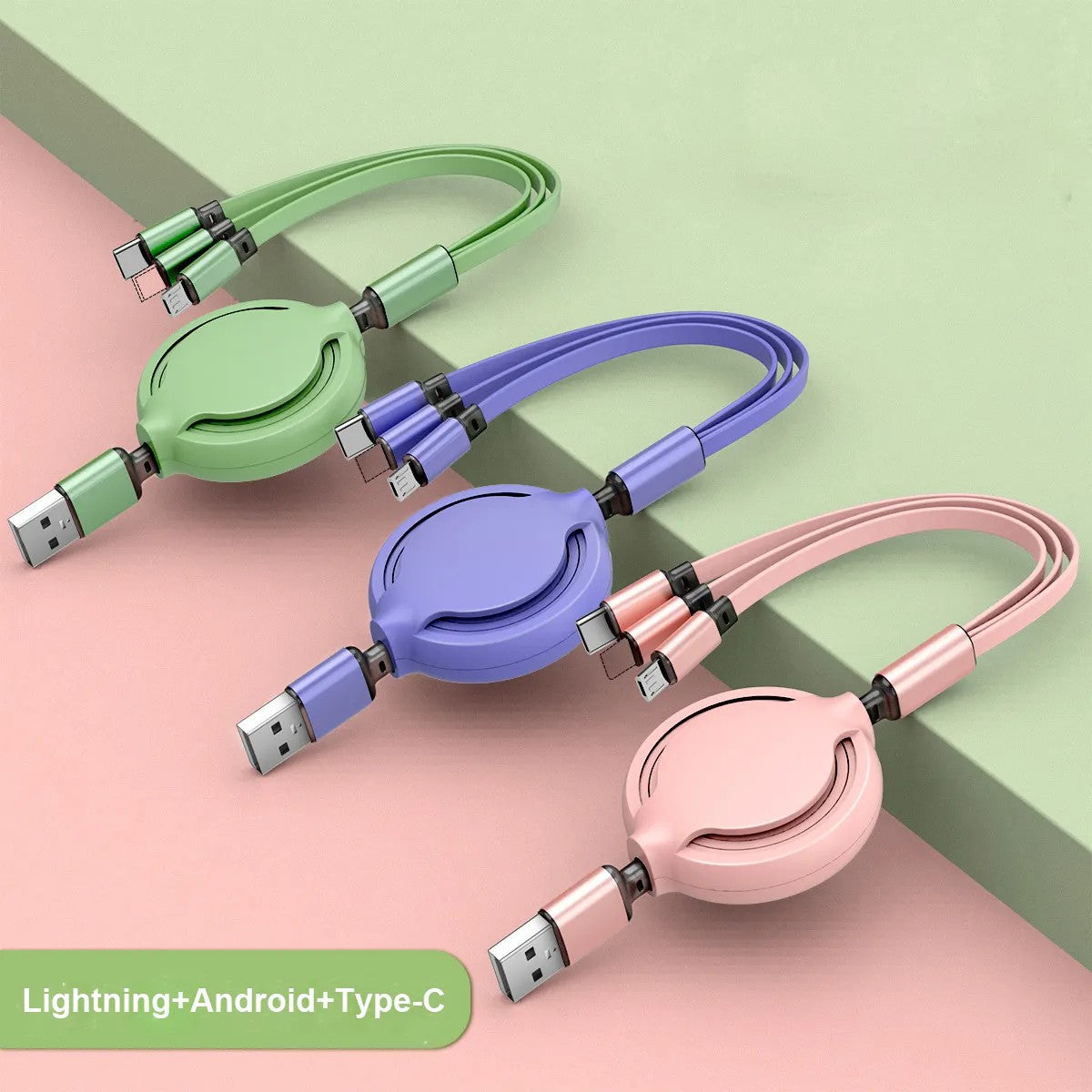 Three-in-one Mobile Phone Data Cable, Free Switching of Interfaces — view 5