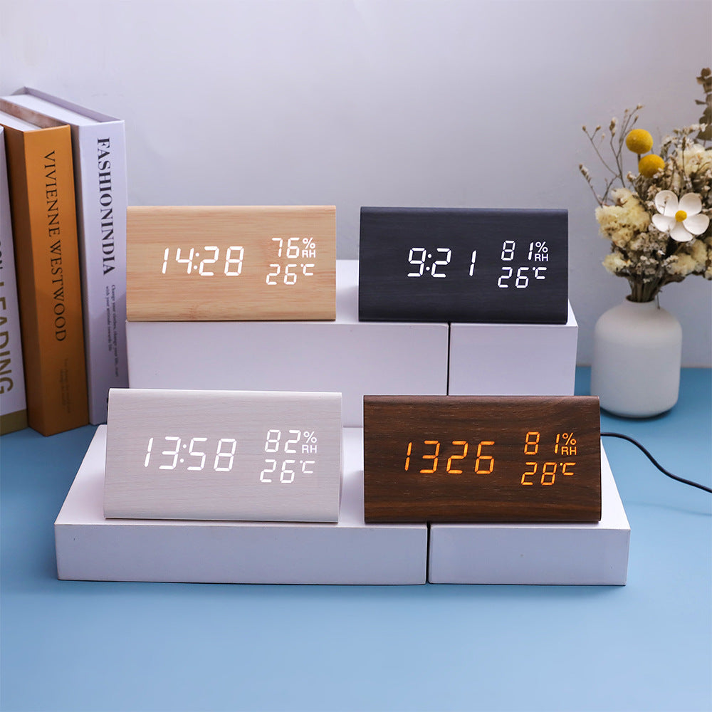 Electronic Alarm Clock Multifunctional Digital Display Temperature and Humidity — view 3