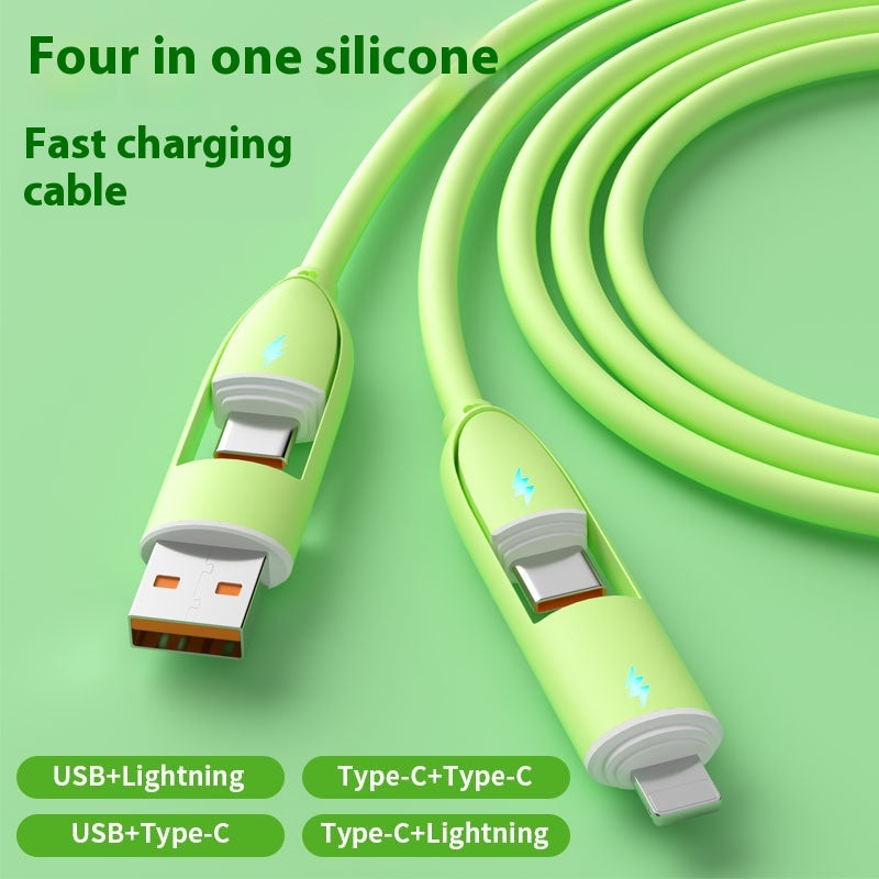 Four-in-one Silicone Fast Charge Data Cable — view 4