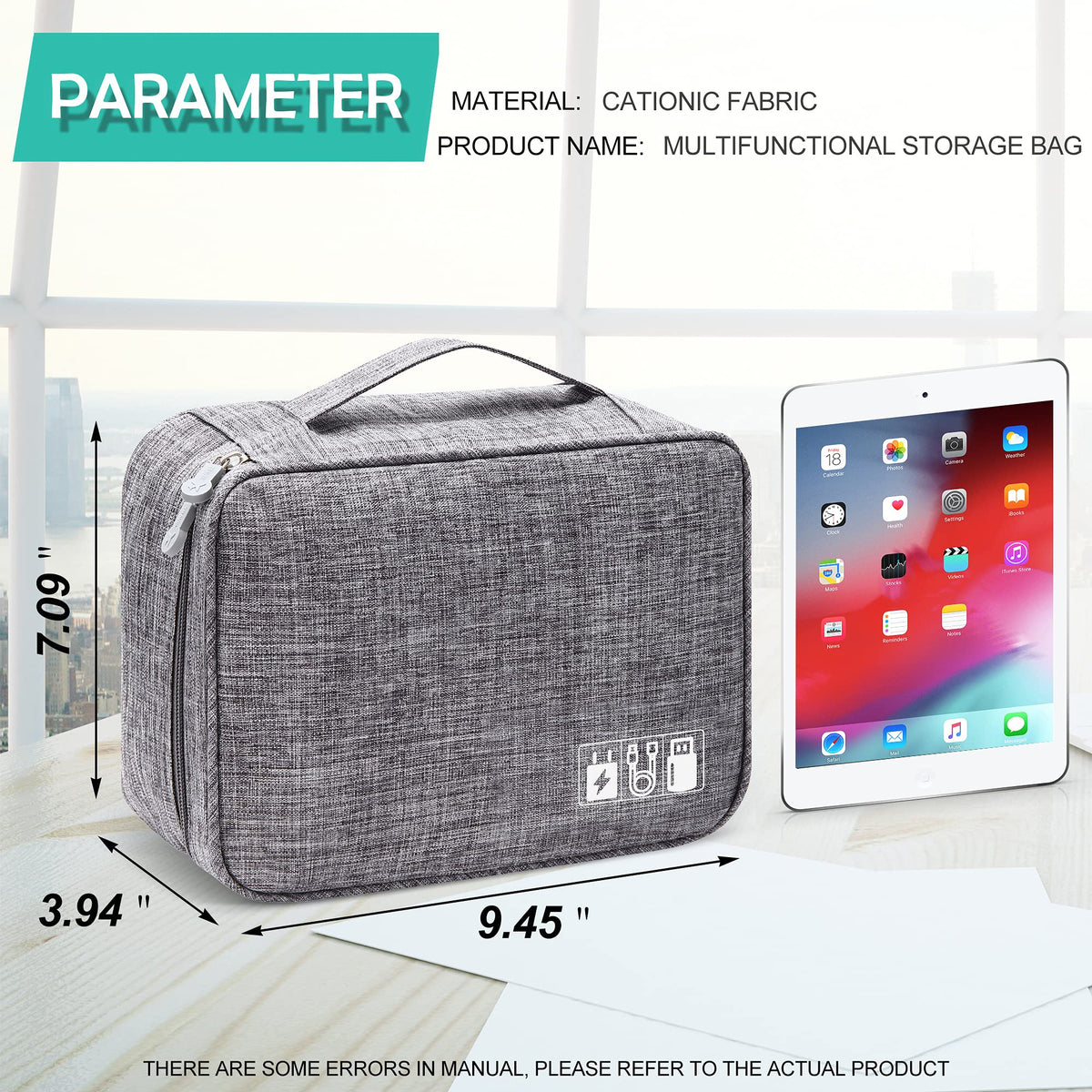 Electronics Organizer Travel Cable Bag Waterproof Portable Digital Storage Bag — view 8