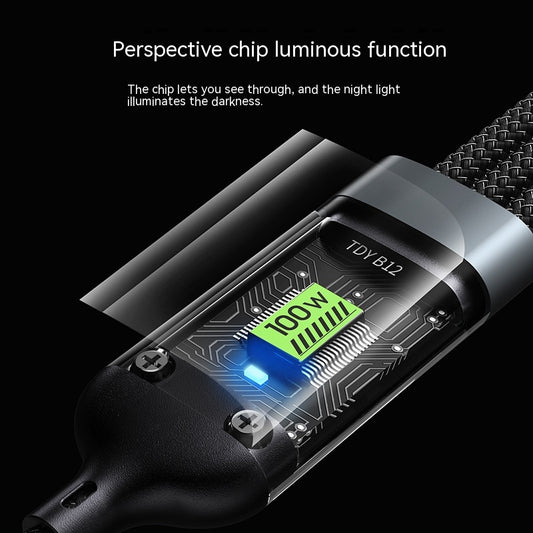 Three-in-one Mobile Phone with Light 6A Super Fast Charge Data Cable — view 2