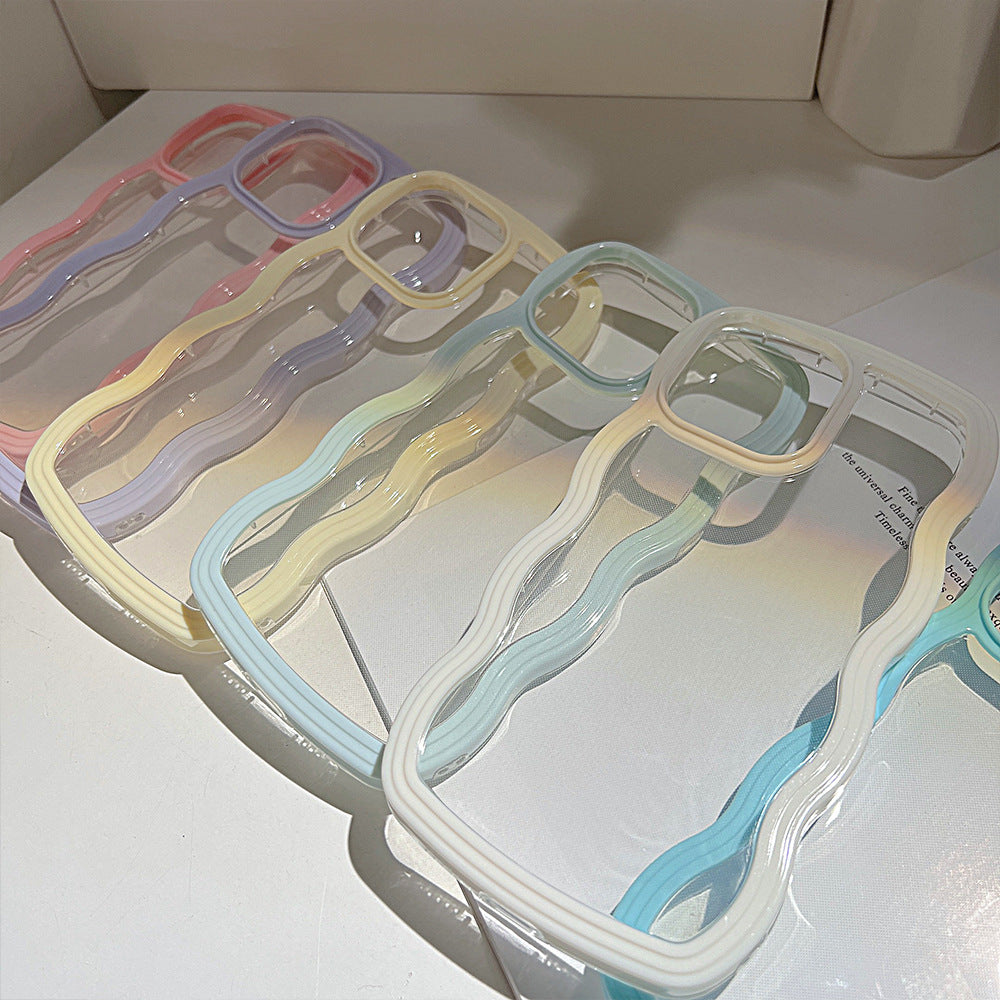 Wave Border Mobile Phone Case Solid Color Simple Candy — view 7