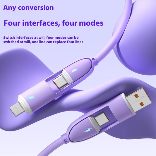 Four-in-one Silicone Fast Charge Data Cable — view 2