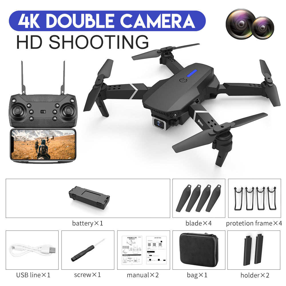 E88 Drone Aerial Photography HD 4K Dual Camera Remote Control Airplane Toy — view 6