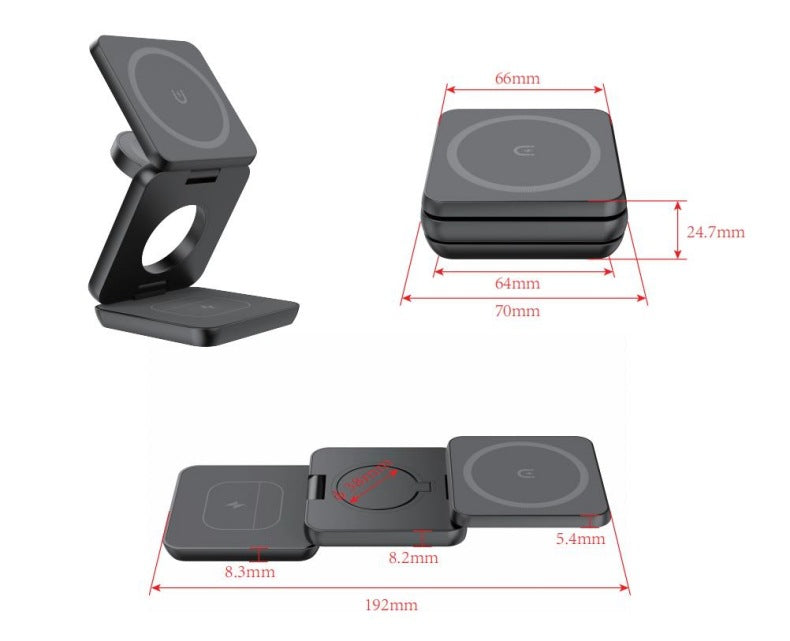 Magnetic Suction Wireless Charging and Folding Phone Holder — view 4