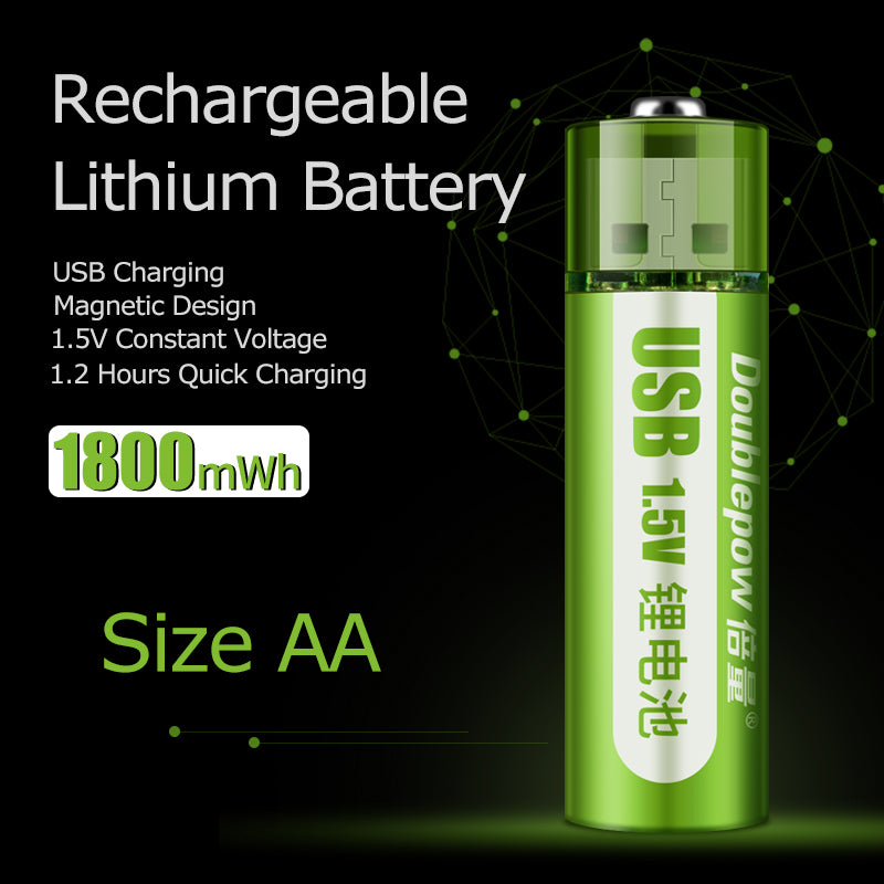 USB Rechargeable Battery No. 5, No. 7 Lithium Large Capacity 1.5v Constant — view 2