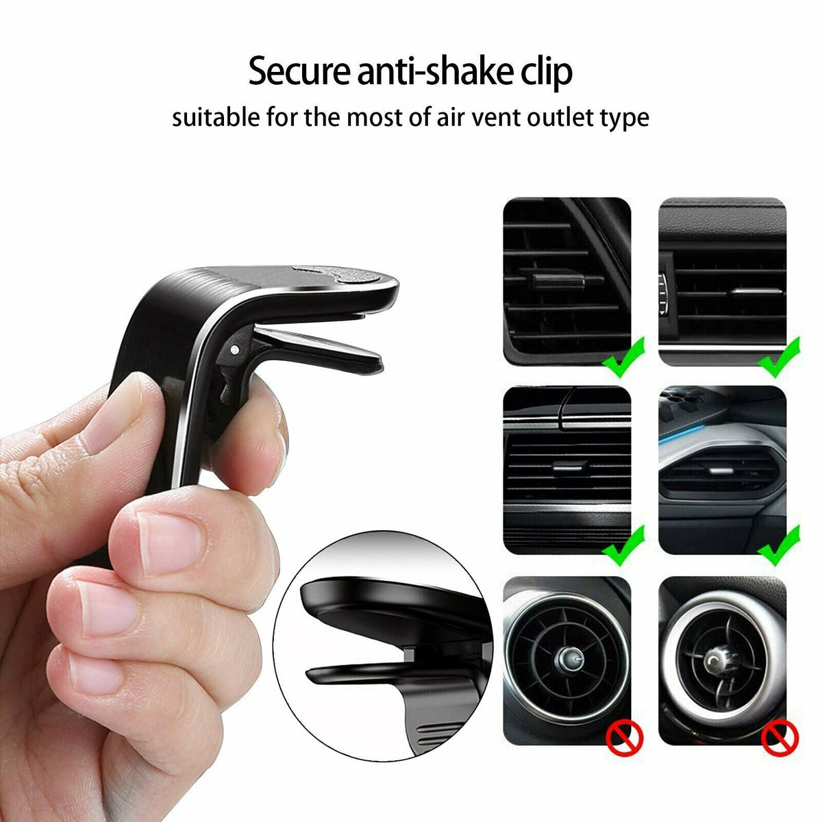 Car Magnet Magnetic Air Vent Mount Holder Car Phone Stand 360 Metal Car Air — view 4
