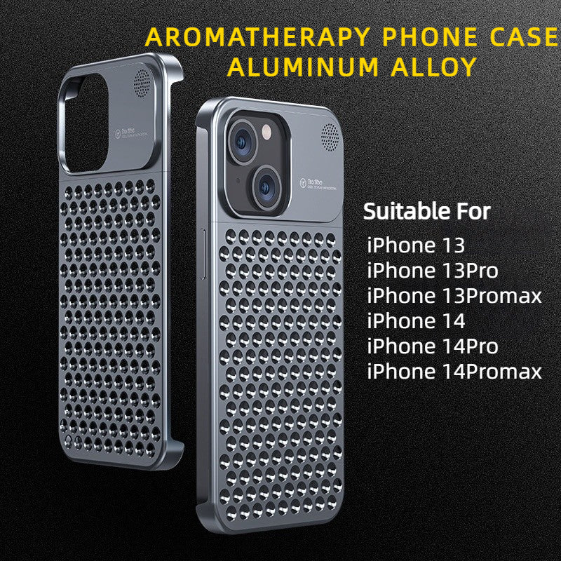Aluminum Alloy Phone Case for 14 13 Pro Max Plus Hollow Heat Dissipation — view 2