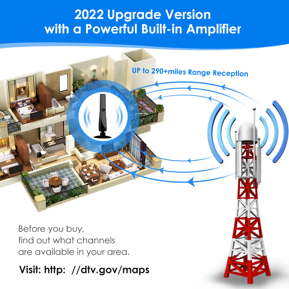 HDTV Vertical Suction Cup Ground Wave Digital TV Antenna High-definition DVB-T2 — view 4