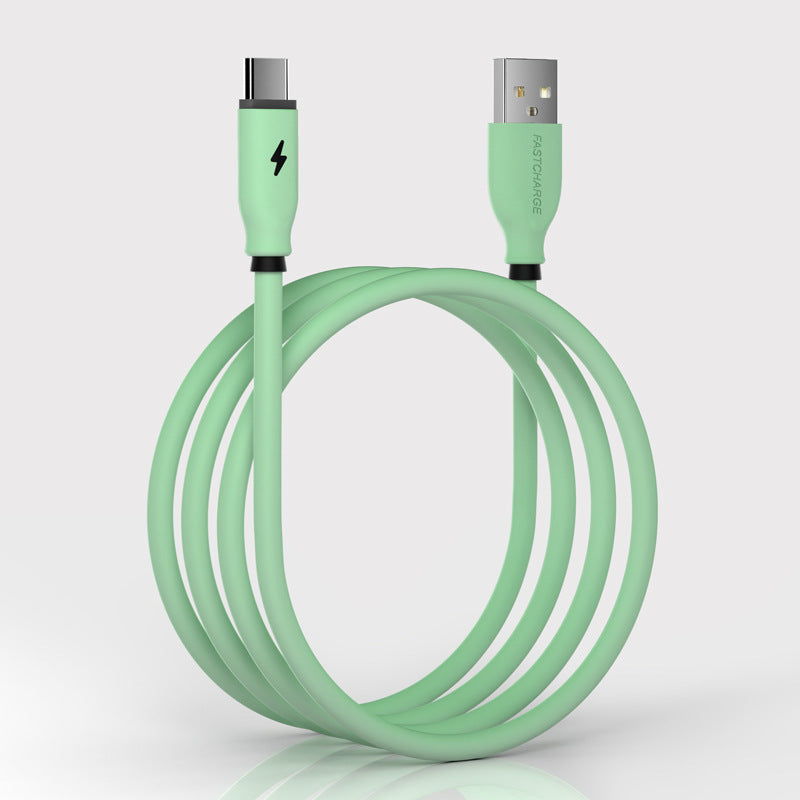 Compatible with Apple , Type-C Liquid Soft Rubber Data Cable for Android Huawei — view 3