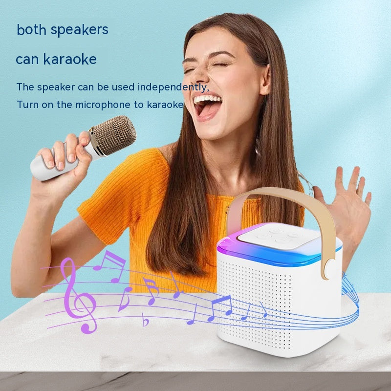Microphone Karaoke Machine Bluetooth Speaker with 2 Wireless Mic RGB Light Home — view 4