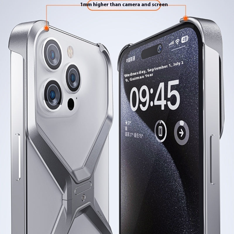Aluminum Alloy Case New Hollow-out Frameless Heat Radiating Phone Shell — view 3