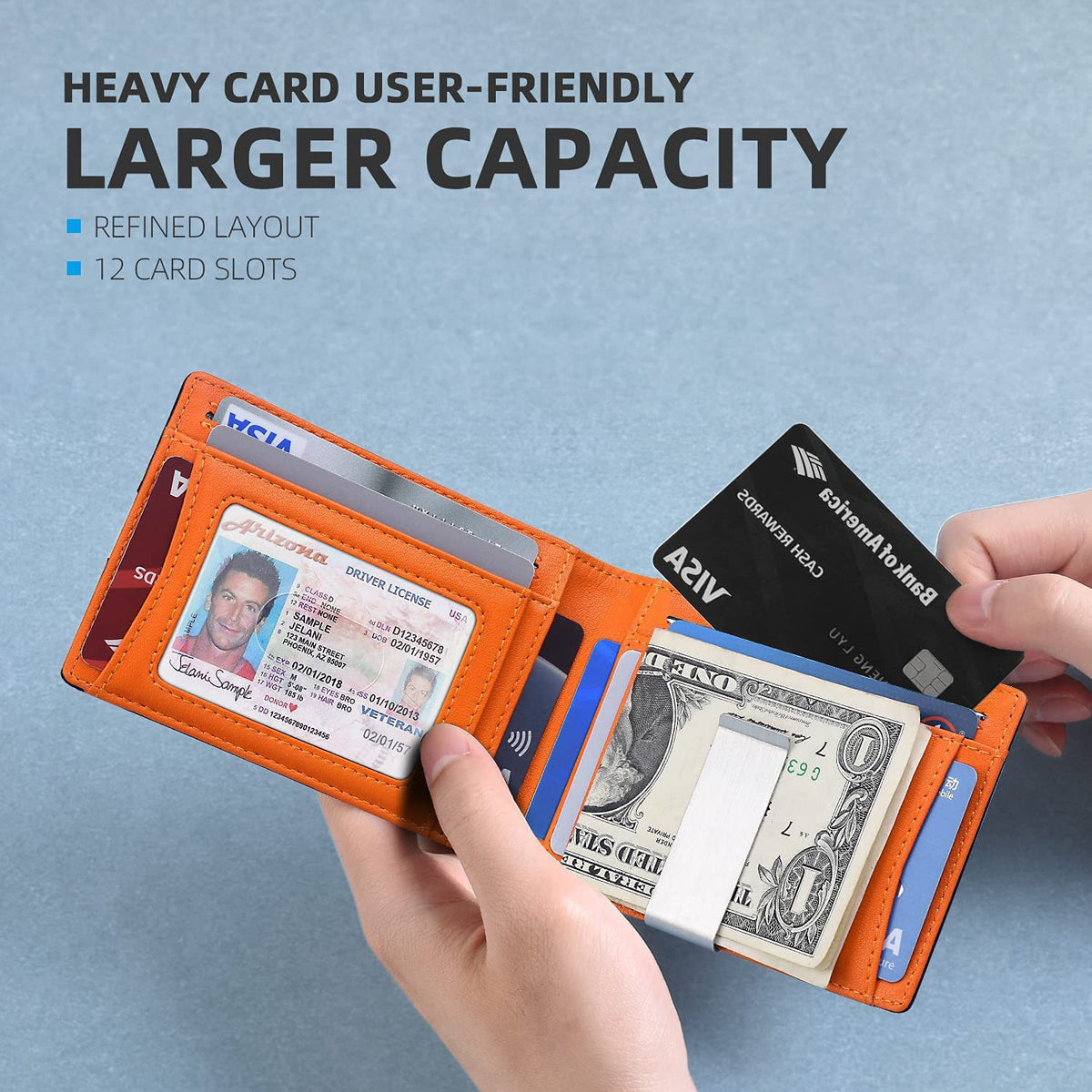 PU Leather Multiple Card Slots Anti-theft Wallet Holder — view 3