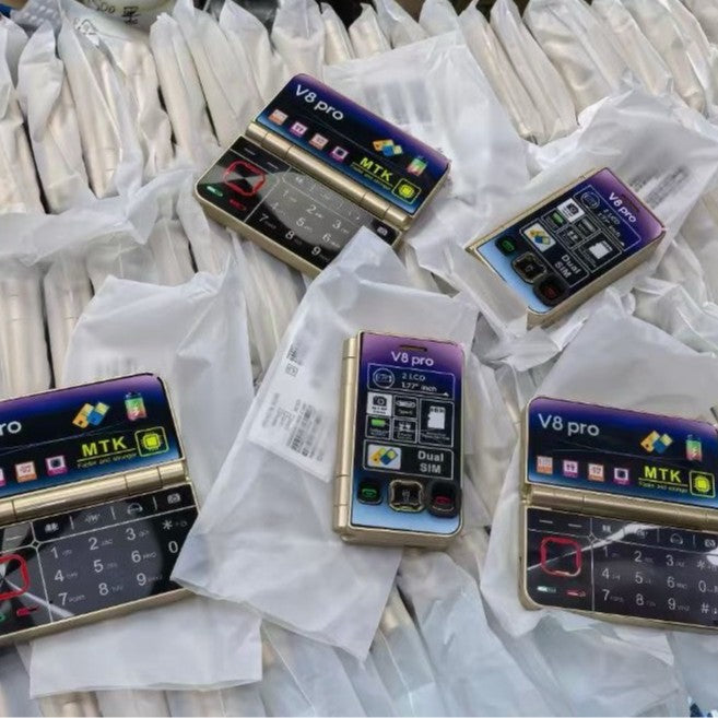 V8pro Dual Screen Folding Flip Function Mobile Phone — view 2