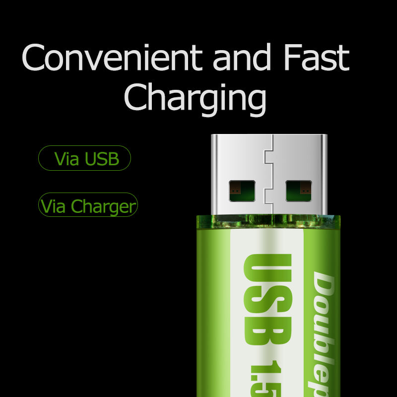 USB Rechargeable Battery No. 5, No. 7 Lithium Large Capacity 1.5v Constant — view 3