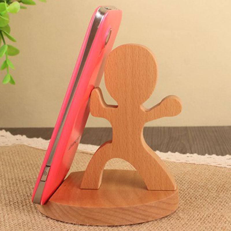 Creative Mobile Phone Toma Back with Coin Beech Wood Lazy Holder Custom — view 4