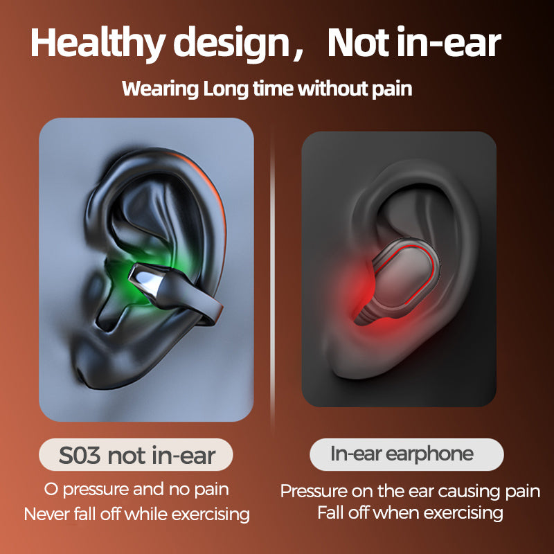 Ear Clip Bone Conduction Headphone Bluetooth 5.2 HIFI Wireless Earphone Touch — view 4
