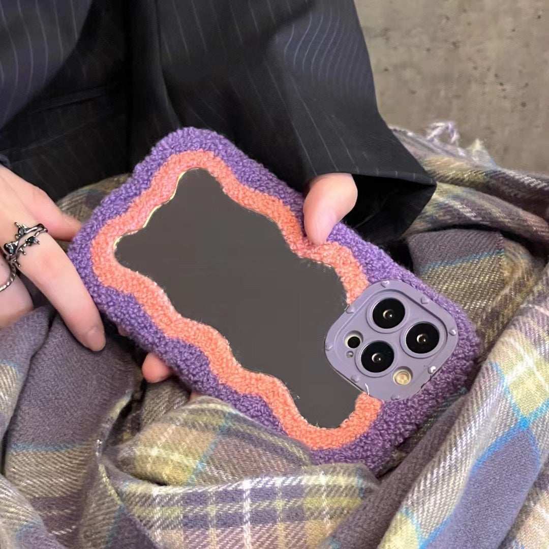 Plush Patch Mirror Mobile Phone Shell — view 5