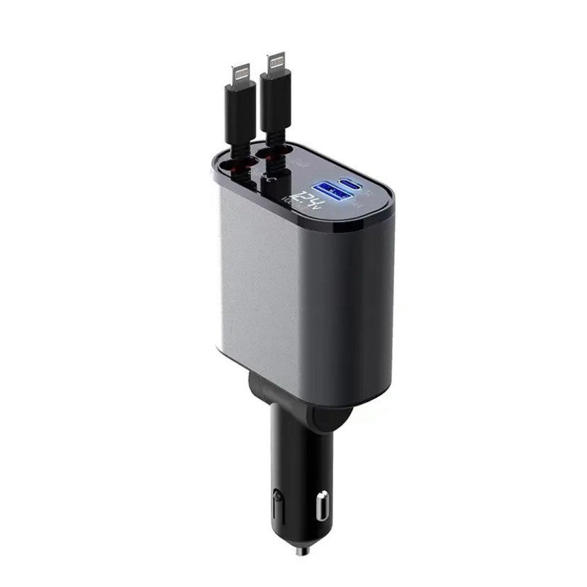 Metal Car Charger 100W Super Fast Charging Car Cigarette Lighter USB and Type-C — view 8