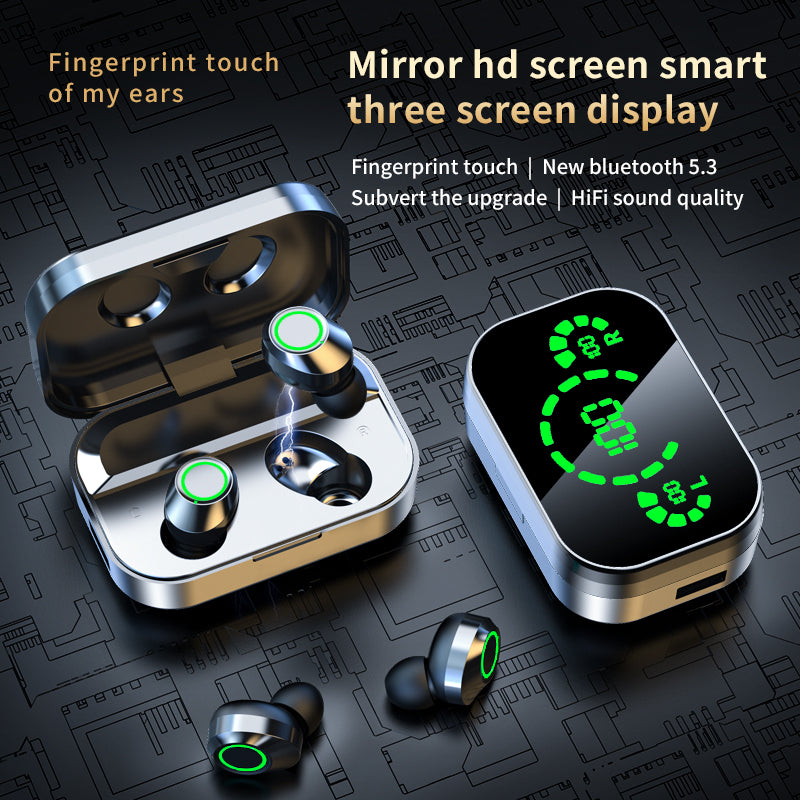 YD03 Wireless Bluetooth Headset TWS Large Screen Smart Digital Display in Ear