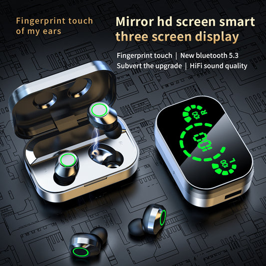 YD03 Wireless Bluetooth Headset TWS Large Screen Smart Digital Display in Ear