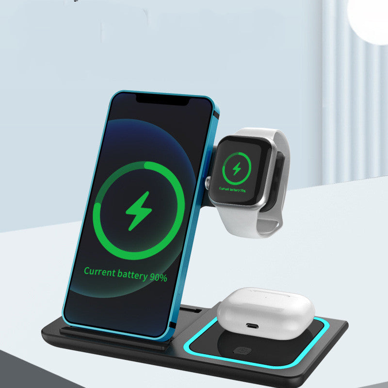 Three-in-one Wireless Charger Electrical Foldable Double Wire Ambience Light — view 6