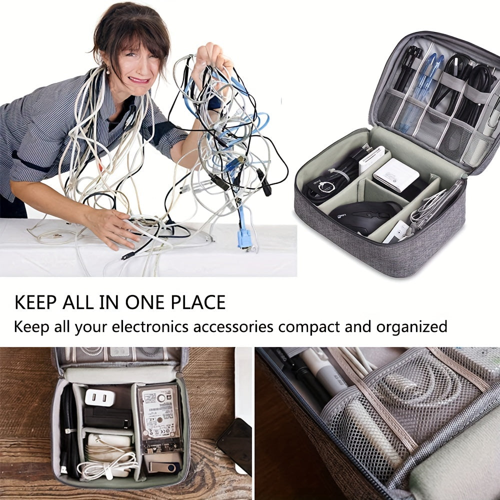 Electronics Organizer Travel Cable Bag Waterproof Portable Digital Storage Bag — view 4