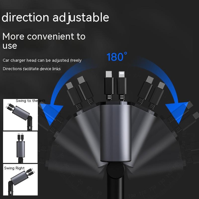 Metal Car Charger 100W Super Fast Charging Car Cigarette Lighter USB and Type-C — view 3