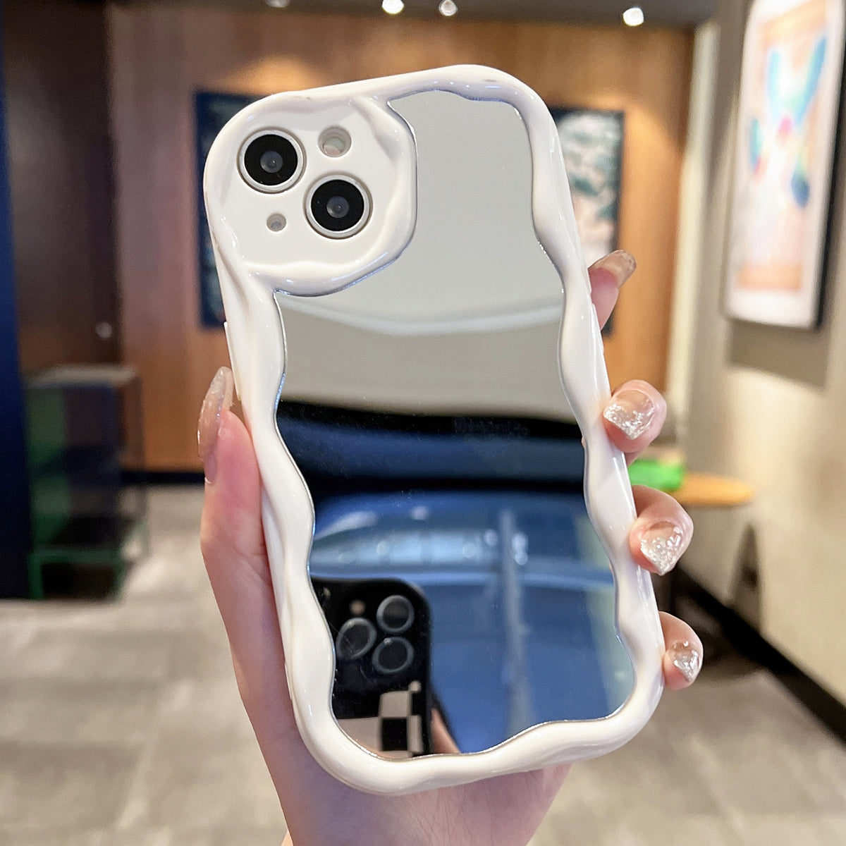 Cream Pattern Mirror Phone Case Drop-resistant Transparent — view 2