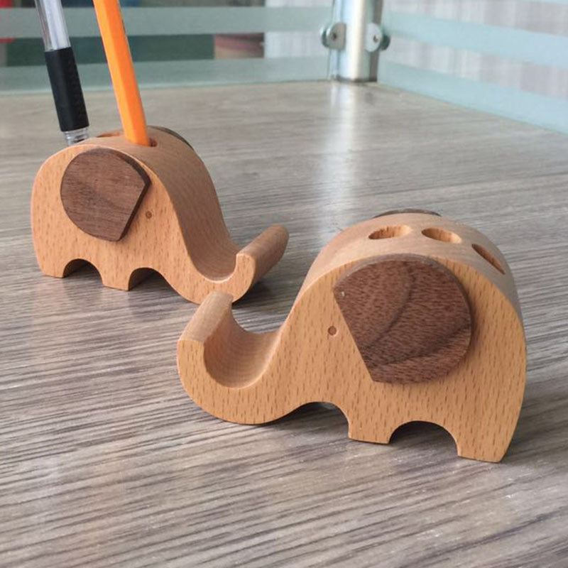 Creative Mobile Phone Toma Back with Coin Beech Wood Lazy Holder Custom — view 7
