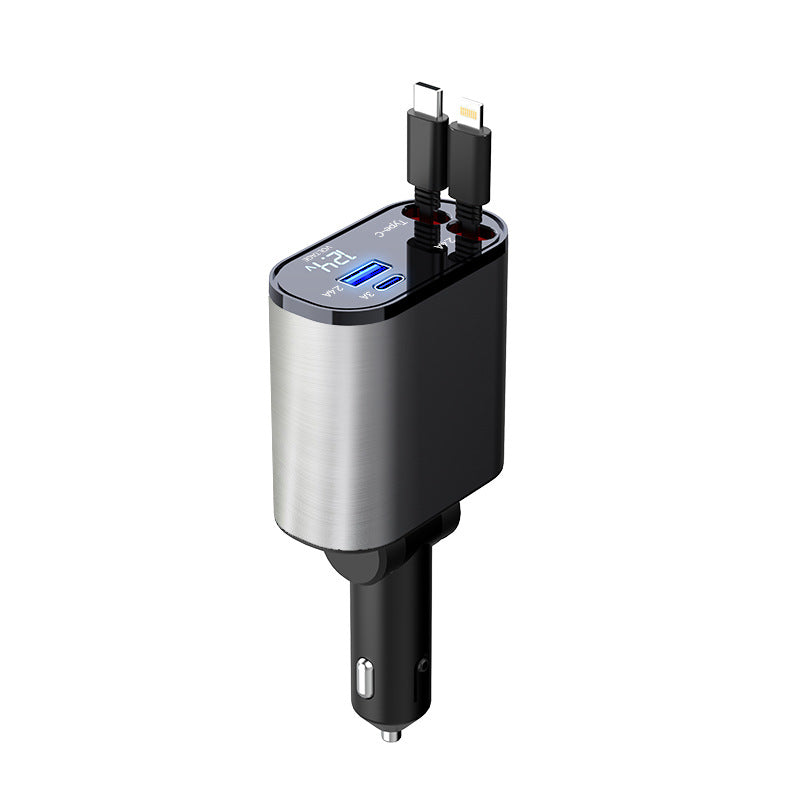 Metal Car Charger 100W Super Fast Charging Car Cigarette Lighter USB and Type-C — view 5